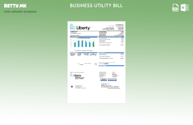 USA California Liberty Utilities деловна сметка за комунални услуги
